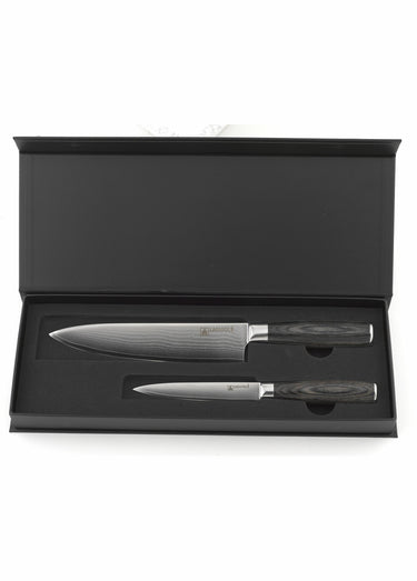 Coffret de 2 couteaux lame acier Damarus, Gustave Noir