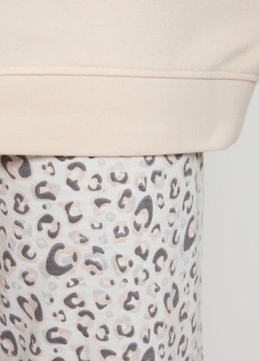 Pyjama manches longues coton interlock Rose imprimé