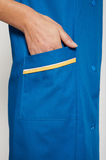 Tablier imprimé graphique Uni Bleu