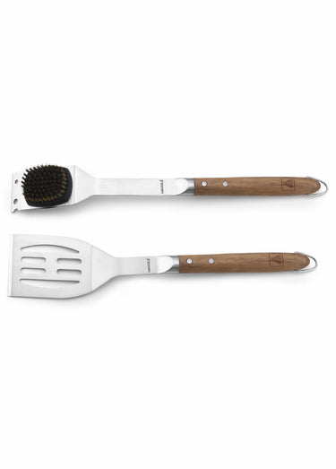 Spatule et brosse pour barbecue Inox / Bois