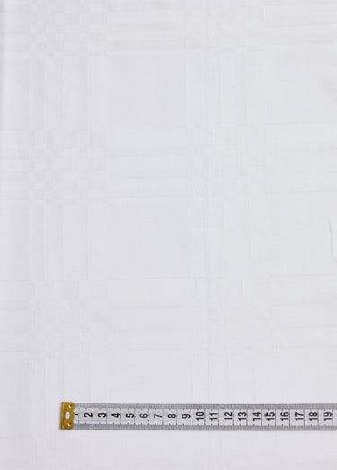 Coupon tissu ameublement, damas clair Blanc Lisse