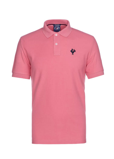 Polo casual manches courtes avec broderie Rose