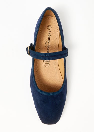 Ballerines style babies avec bout carré Marine