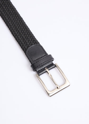 Ceinture tressée extensible taille unique Noir
