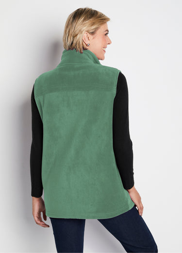 Blouson zippé sans manches polaire Vert Amande