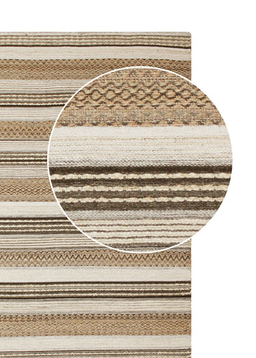 Tapis tissé main style ethnique Naturel/Gris