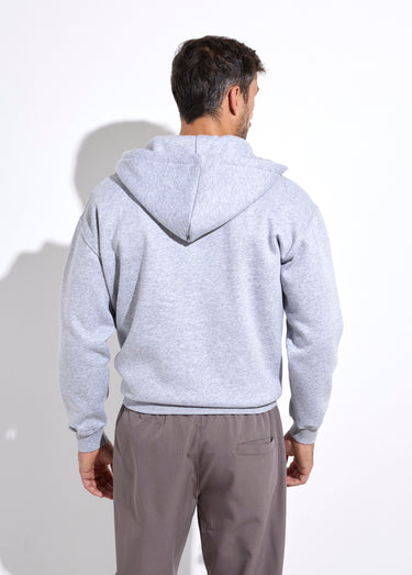 Sweat shirt zippé avec poche kangourou Gris Clair
