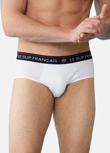 Slip en coton avec ceinture élastiquée Blanc