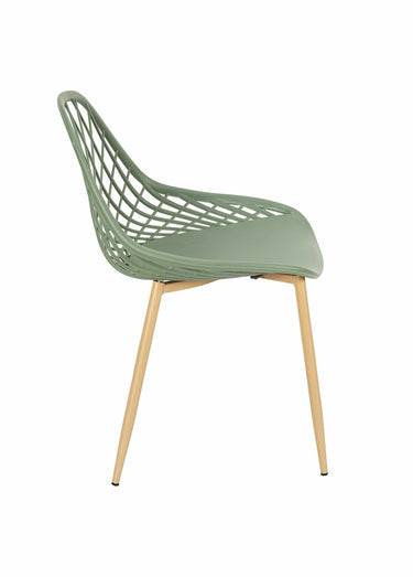 Chaises d'extérieur avec dossier alvéolé Vert