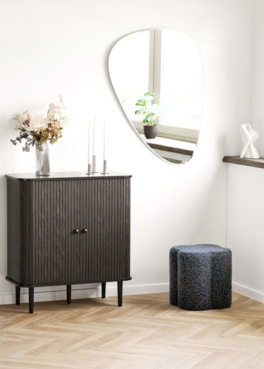 Pouf forme trèfle en bouclette DURBAN Bleu