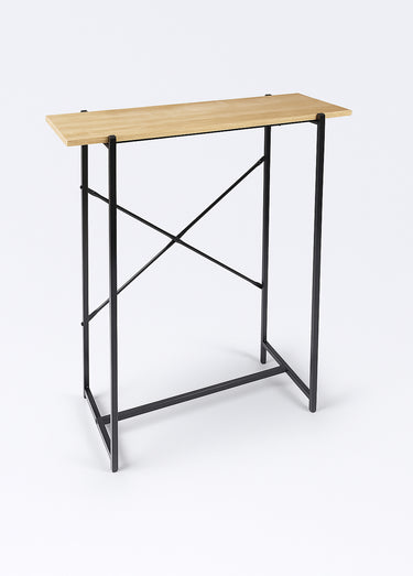 Console style épuré en métal et bois Marron/Noir