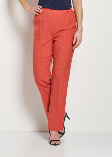 Pantalon droit ceinture semi-élastiquée Brique