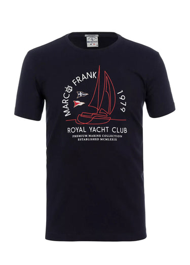 T-shirt manches courtes, thème nautique Bleu Marine