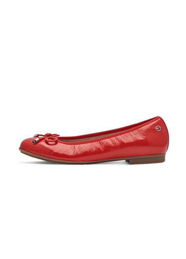 Ballerines cuir semelle plate antidérapante Rouge