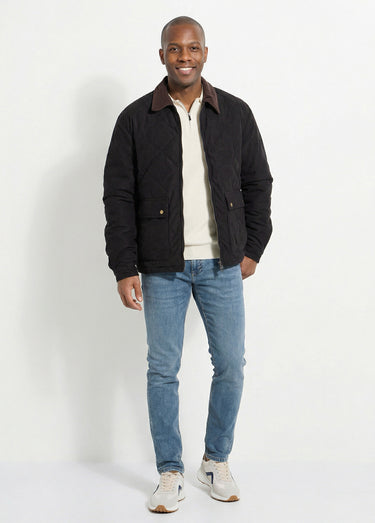 Veste matelassée en velours fine cotes Noir