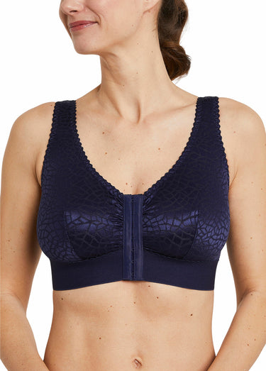 Soutien-gorge sans armatures ouvert devant Bleu