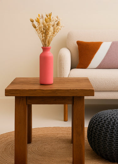 Vase en céramique tube, design épuré Terracota