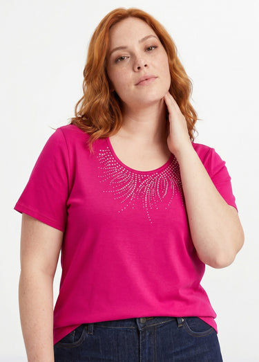 T-shirt court manches courtes Fuchsia