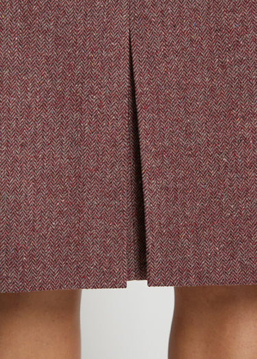 Jupe chevrons ou chiné longueur 65 cm avec laine Chevrons Bordeaux