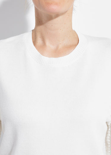 Pull en tricot manches fantaisie Blanc