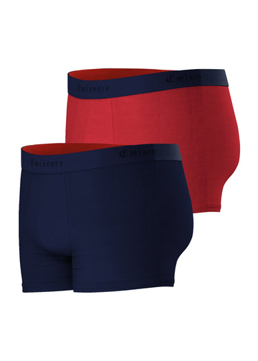 Boxers assortis, rayé et uni Marine/Rouge