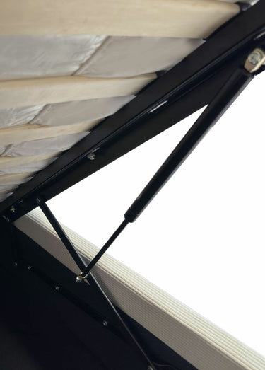LIVY Lit coffre sommier + tête velours Beige