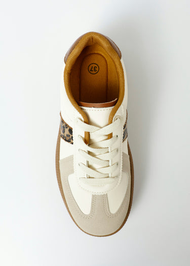 Baskets multimatières à lacet compensées Leopard