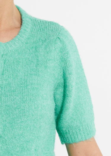 Gilet à manches courtes avec laine Vert d'eau