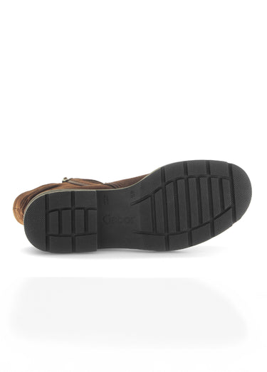 Boots casual en cuir plissé aspect daim Whisky