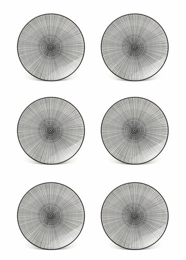 Assiettes à dessert en porcelaine, Aya Noir