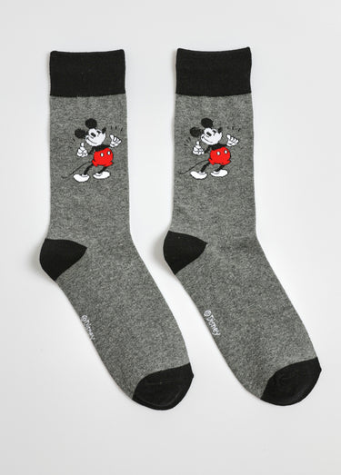 Chaussettes fantaisie, thème Mickey Mouse Gris