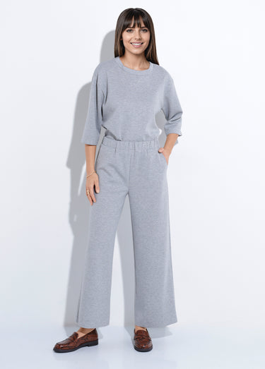 Pantalon coupe confort maille souple Gris Chine