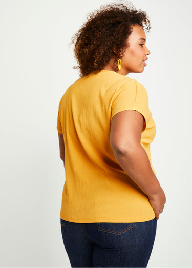 T-shirt long ample uni brodé Safran