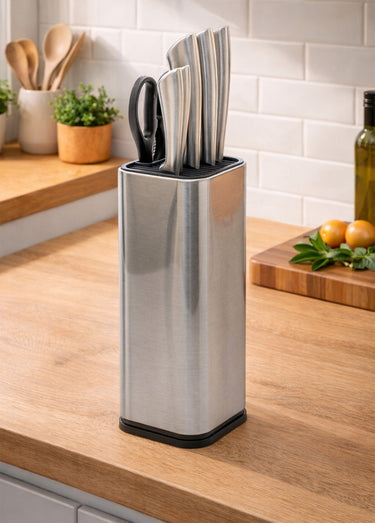 Bloc acier inox 5 couteaux + ciseaux Inox