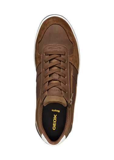 Baskets multimatières lacets et zip Marron