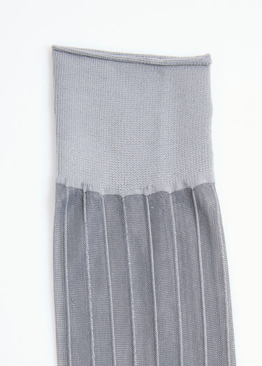 Chaussettes voile à côtes Gris Clair