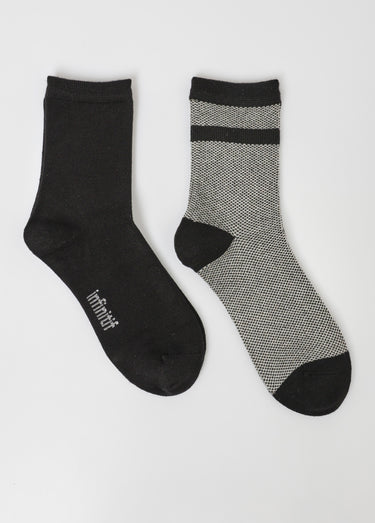 Lot de 2 Chaussettes assorties, damiers Gris