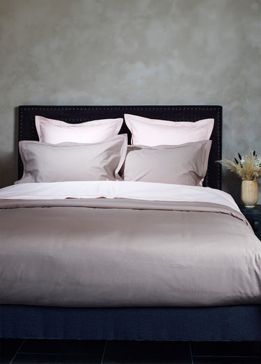 Taie d'oreiller unie percale de coton Rose Pale
