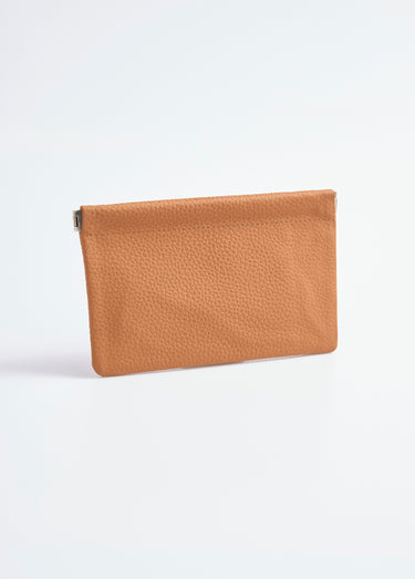 Petite pochette cuir fermeture rigide Camel