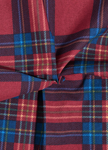 Coupon tissu déco, highlands 2x1,4m Bleu / Rouge