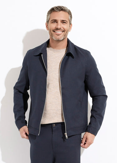 Veste zippée légère casual chic Marine