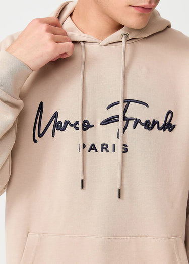 Sweat à capuche molletonné, poche kangourou Beige