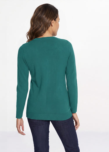 Gilet boutonné mi-long maille douce Vert