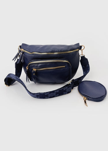 Sac banane fantaisie + porte-monnaie Marine