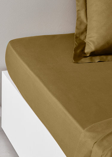 Drap-housse coton uni Bronze