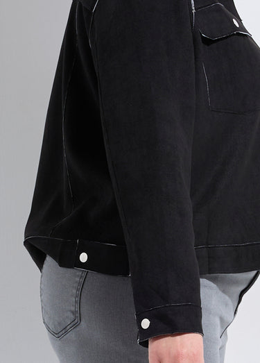 Veste en suédine détails contrastants Noir