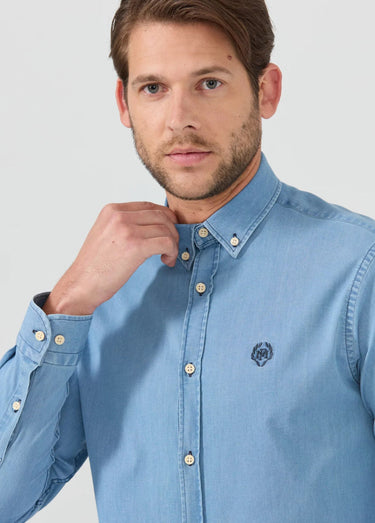Chemise en jean chic en toile denim Bleu Tendre