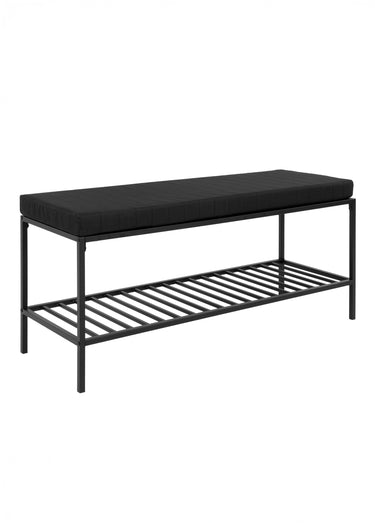 Banc d'entrée avec coussin ton sur ton Noir
