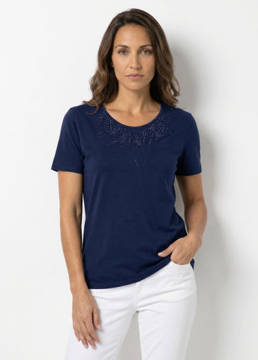 T-shirt court manches courtes Marine