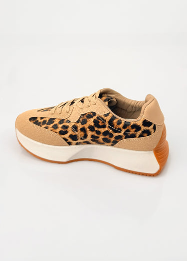 Baskets style joggers multi empiècements Leopard